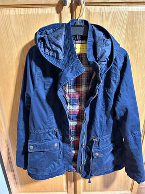 Womens Prince & Fox Plaid-Lined Utility Jacket XL
